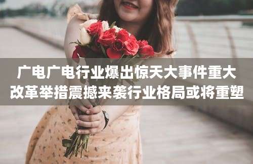 广电广电行业爆出惊天大事件重大改革举措震撼来袭行业格局或将重塑
