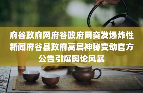 府谷政府网府谷政府网突发爆炸性新闻府谷县政府高层神秘变动官方公告引爆舆论风暴