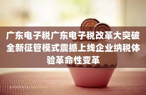 广东电子税广东电子税改革大突破全新征管模式震撼上线企业纳税体验革命性变革