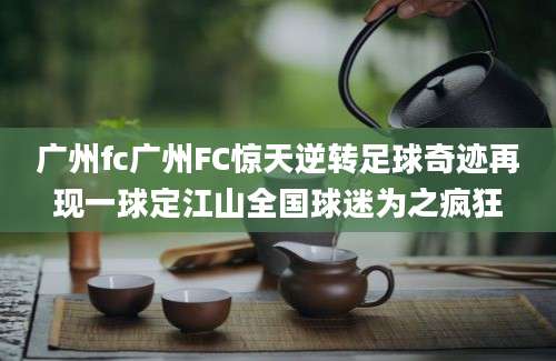 广州fc广州FC惊天逆转足球奇迹再现一球定江山全国球迷为之疯狂