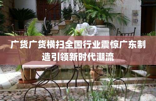 广货广货横扫全国行业震惊广东制造引领新时代潮流