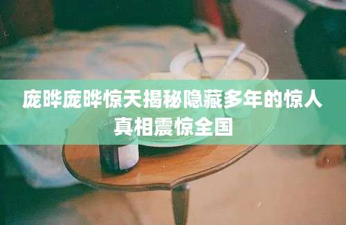 庞晔庞晔惊天揭秘隐藏多年的惊人真相震惊全国