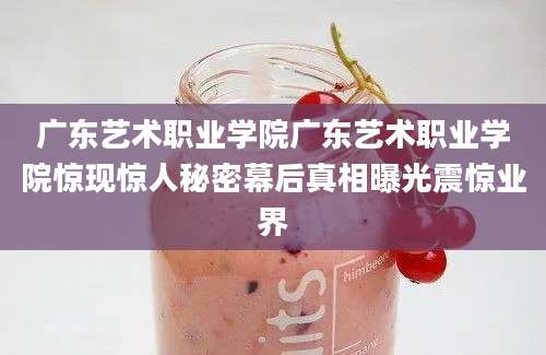 广东艺术职业学院广东艺术职业学院惊现惊人秘密幕后真相曝光震惊业界