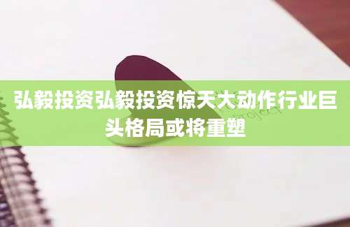 弘毅投资弘毅投资惊天大动作行业巨头格局或将重塑