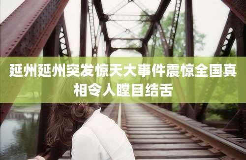 延州延州突发惊天大事件震惊全国真相令人瞠目结舌