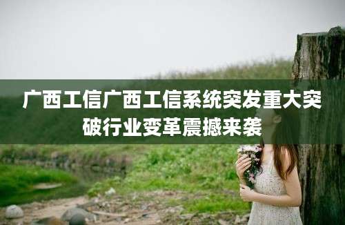 广西工信广西工信系统突发重大突破行业变革震撼来袭