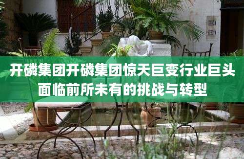 开磷集团开磷集团惊天巨变行业巨头面临前所未有的挑战与转型