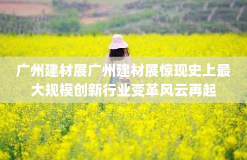 广州建材展广州建材展惊现史上最大规模创新行业变革风云再起