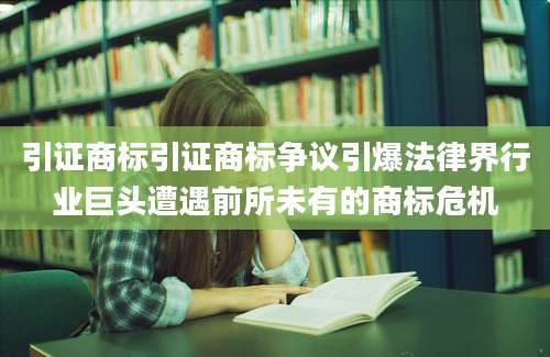 引证商标引证商标争议引爆法律界行业巨头遭遇前所未有的商标危机