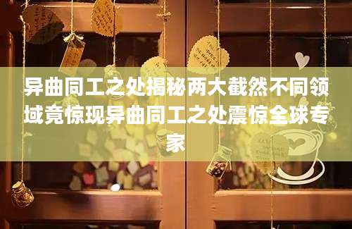 异曲同工之处揭秘两大截然不同领域竟惊现异曲同工之处震惊全球专家