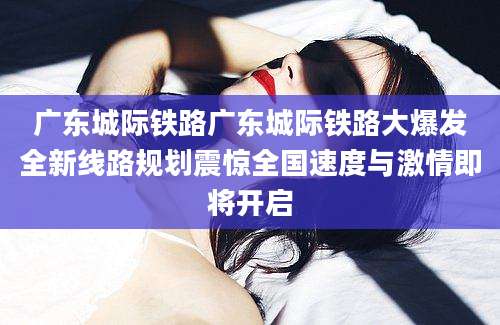 广东城际铁路广东城际铁路大爆发全新线路规划震惊全国速度与激情即将开启