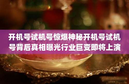 开机号试机号惊爆神秘开机号试机号背后真相曝光行业巨变即将上演