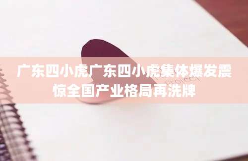 广东四小虎广东四小虎集体爆发震惊全国产业格局再洗牌