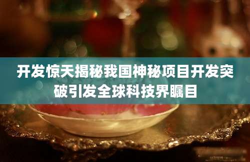 开发惊天揭秘我国神秘项目开发突破引发全球科技界瞩目