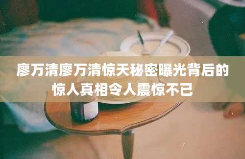 廖万清廖万清惊天秘密曝光背后的惊人真相令人震惊不已