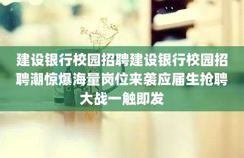 建设银行校园招聘建设银行校园招聘潮惊爆海量岗位来袭应届生抢聘大战一触即发